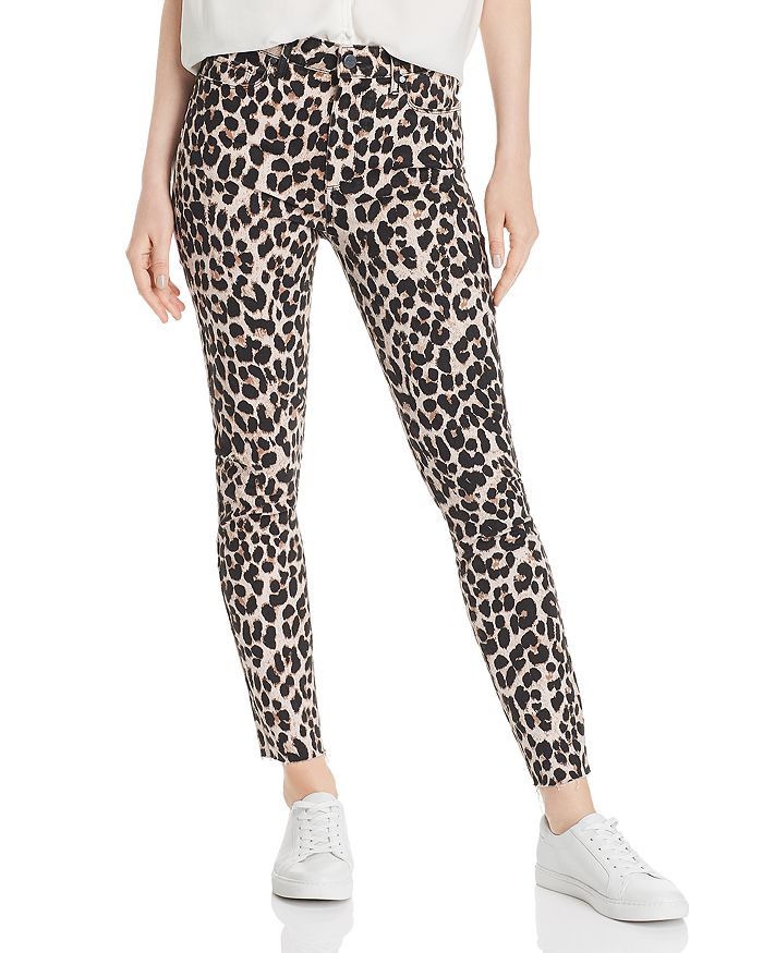 PAIGE HOXTON RAW HEM ANKLE JEANS IN PINK LEOPARD,3757208-6482