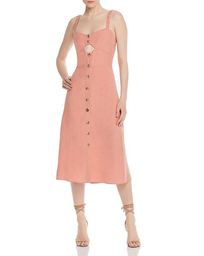 Lerumi Lucy Cutout Midi Dress In Peach