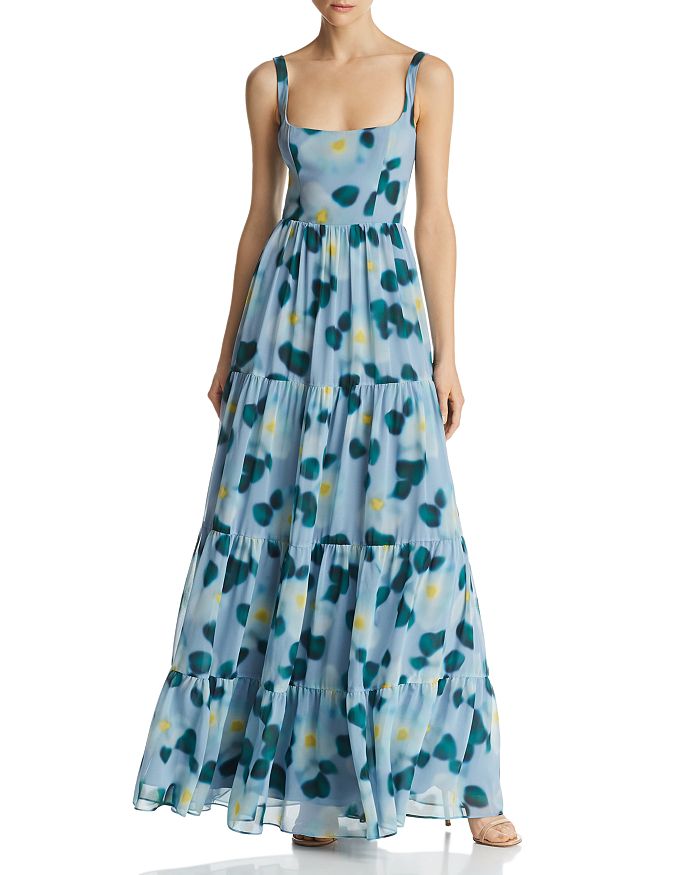 Fame And Partners Devon Printed Gown In Magnolia Blue