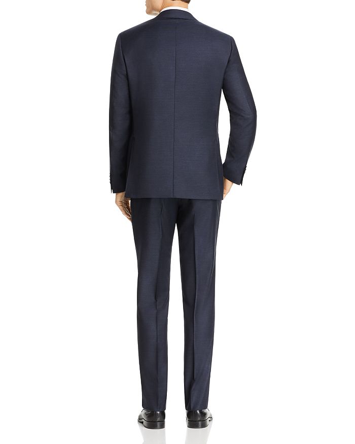 Shop Canali Capri Melange Twill Solid Slim Fit Suit In Navy
