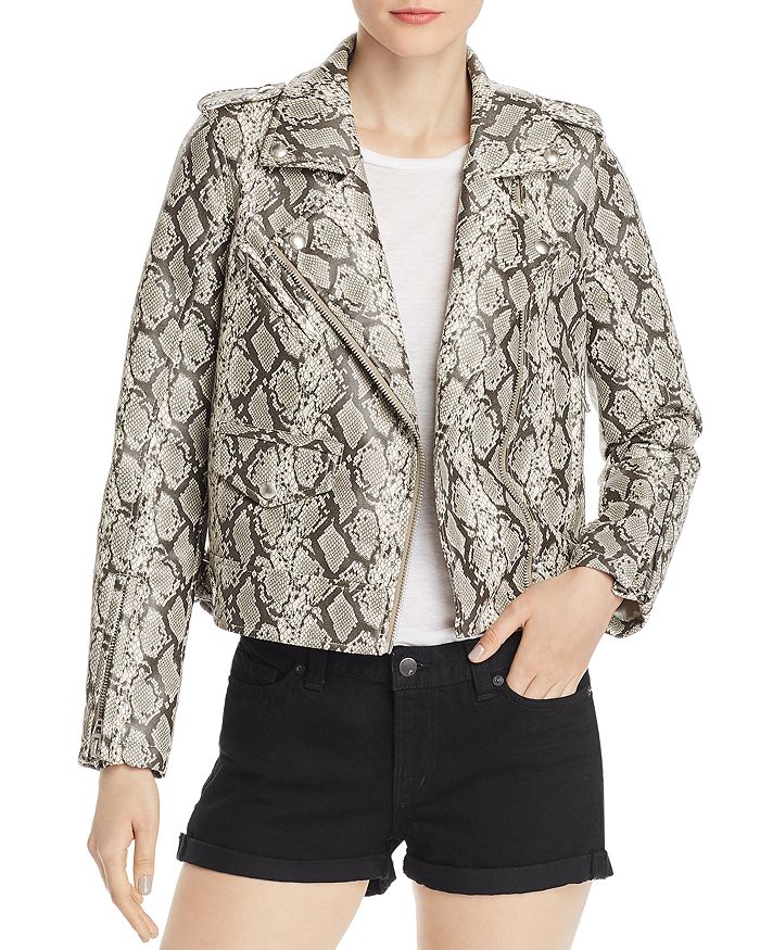 BLANKNYC Snake Print Faux Leather Moto Jacket Bloomingdale s