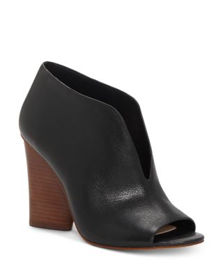 block heel open toe booties
