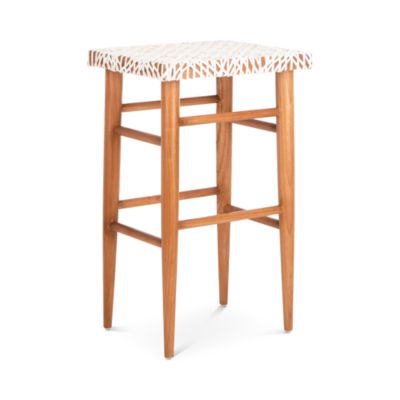 Kaleo Woven Leather Barstool