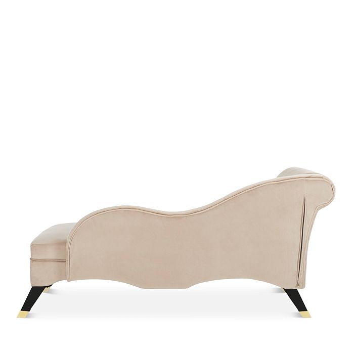 Shop Safavieh Caiden Velvet Chaise With Pillow In Tan/espresso