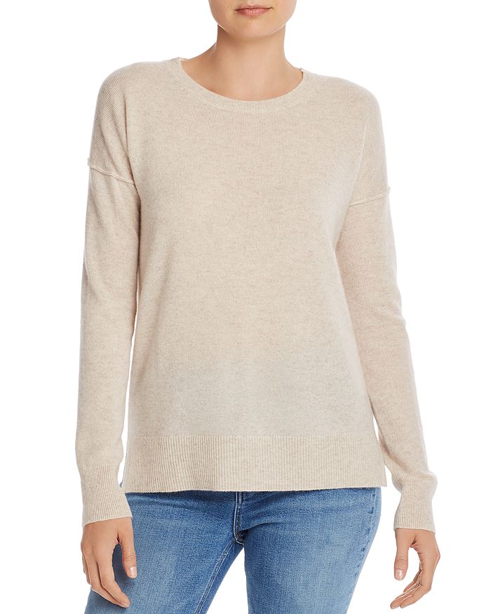 Aqua Cashmere High/low Crewneck Sweater - 100% Exclusive In Oatmeal