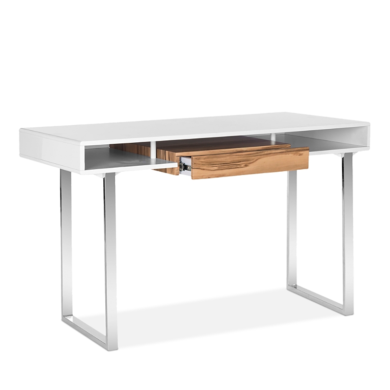 Safavieh Couture Metropolitan Computer Desk In Natural/white/chrome