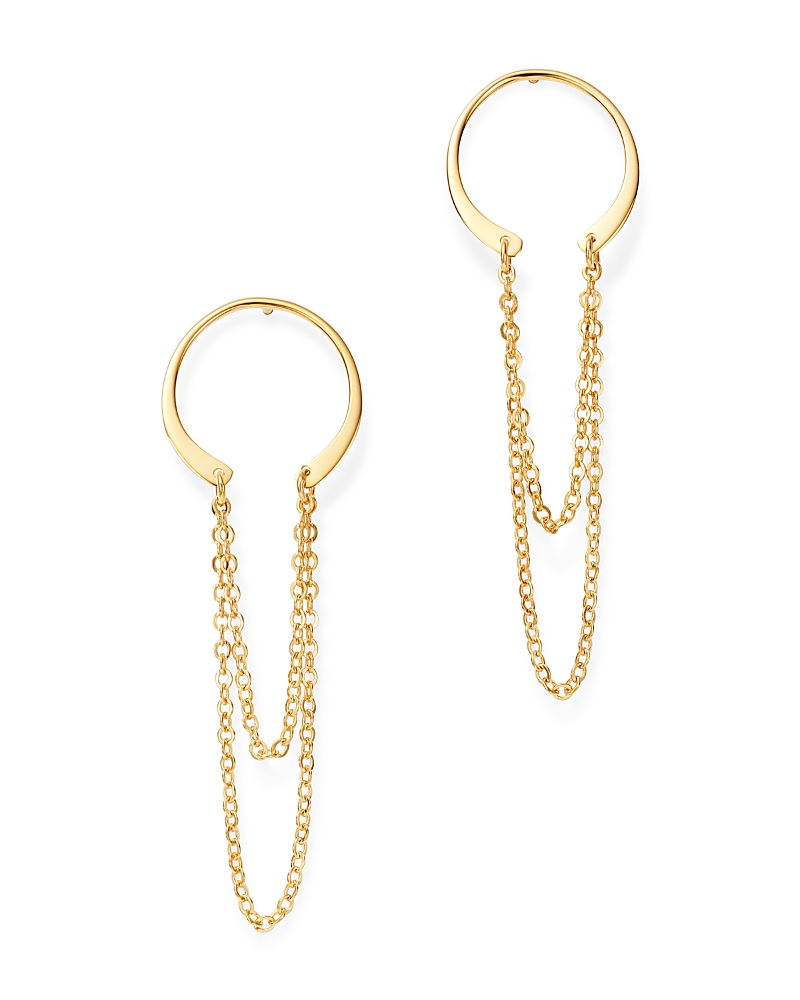 Moon & Meadow Horseshoe Chain Drop Earrings In 14k Yellow Gold - Exclusive In Gold
