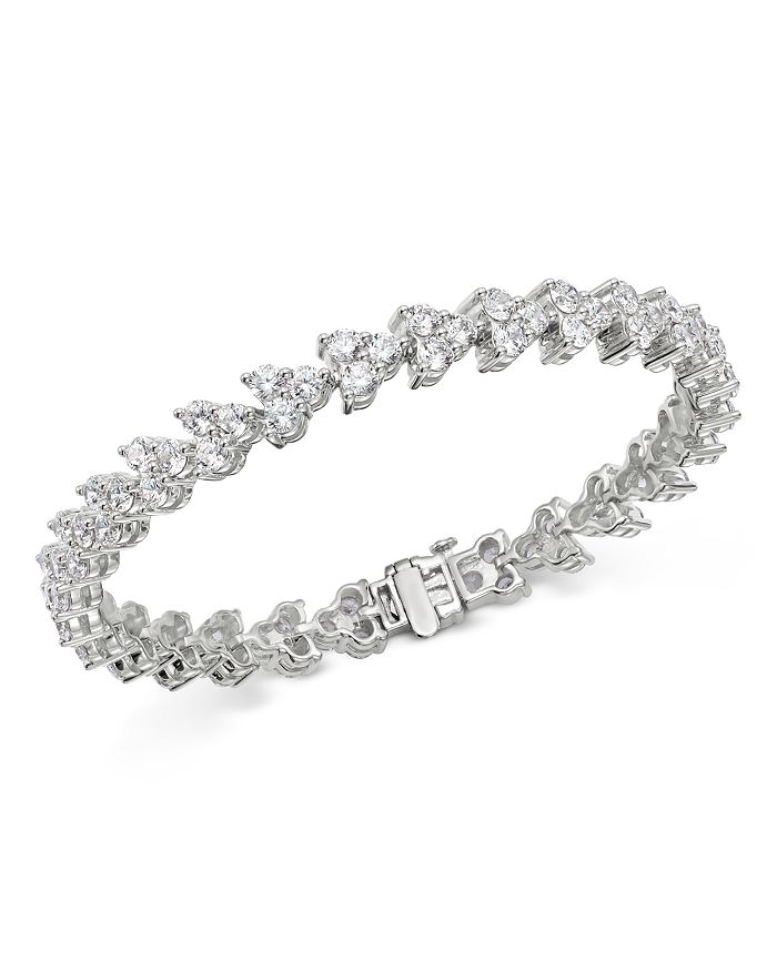 Bloomingdale's Diamond Trio Tennis Bracelet In 14k White Gold, 10 Ct. T.w. - 100% Exclusive
