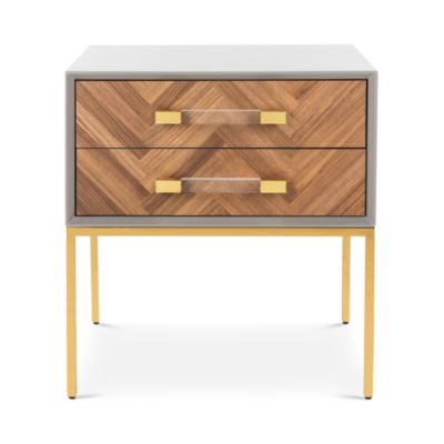 Sanford Walnut 2-Drawer Side Table