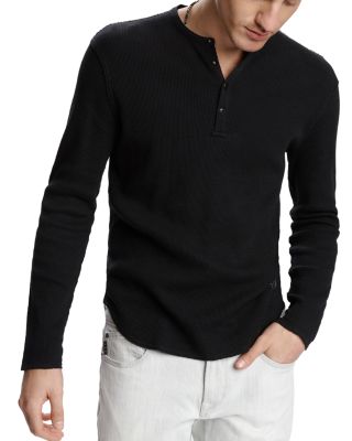 USA Long-Sleeve Waffle Henley 
