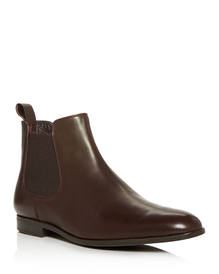 Armani Collezioni Men's Leather Chelsea Boots In Brown