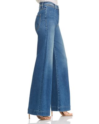 MOTHER The Swooner Roller Wide-Leg Jeans in Big Sky | Bloomingdale's