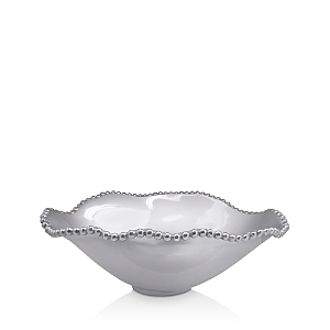 Mariposa Pearled Oval Wavy Serving Bowl