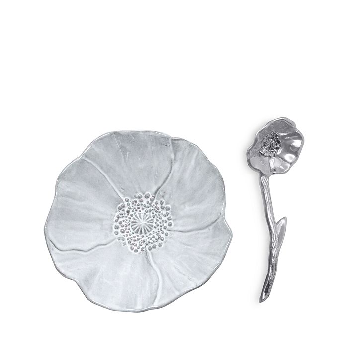 Mariposa Poppy Ceramic Canape Plate & Poppy Spoon Bloomingdale's