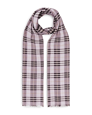Burberry Vintage Check Lightweight Wool Silk Scarf In Lavender