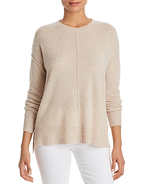 C By Bloomingdale's High/low Cashmere Crewneck Sweater - 100% Exclusive In Marled Wheat