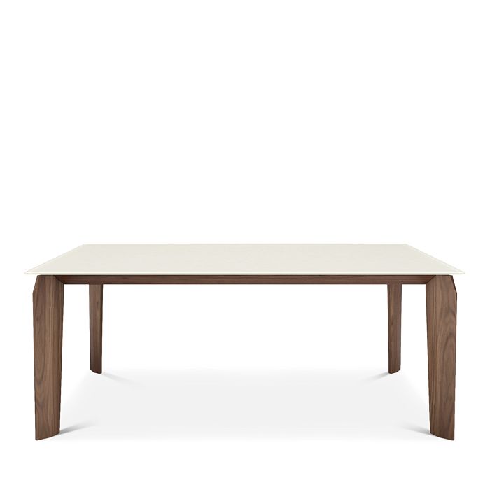 Huppe Magnolia 76 Lacquered Glass Top Dining Table In Glass/light Natural