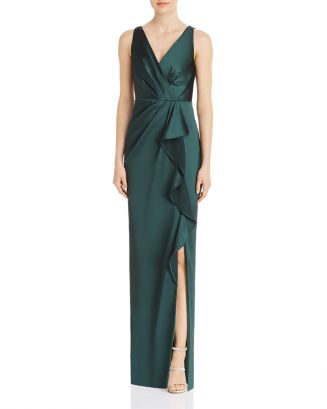 Adrianna Papell Draped Full-Length Gown | Bloomingdale's