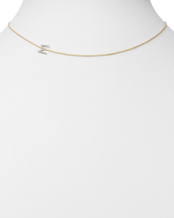 Shop Zoe Lev 14k Yellow Gold Diamond Asymmetric Initial Necklace, 18 In M/gold