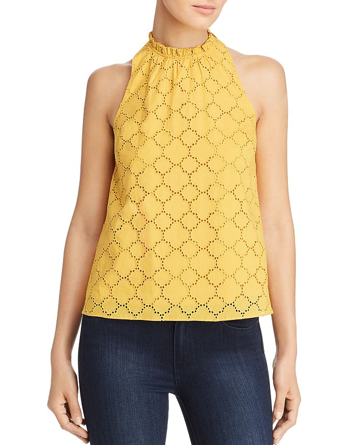 1.STATE HighNeck Crochet Top Bloomingdale's