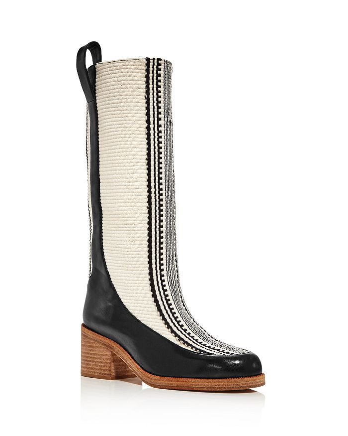 Antolina Women's Domma Woven Tall Boots In White/black