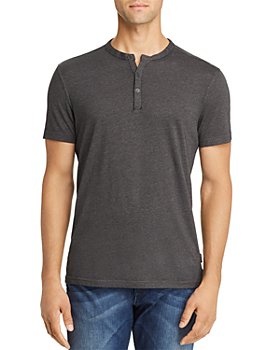 Coupes Vêtements Hommes à Manches Longues Classique Split Hem Henley T-Shirt Premium Gray Sz L 