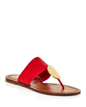 Tory Burch Women's Patos Disc Leather Thong Sandals | Bloomingdale's