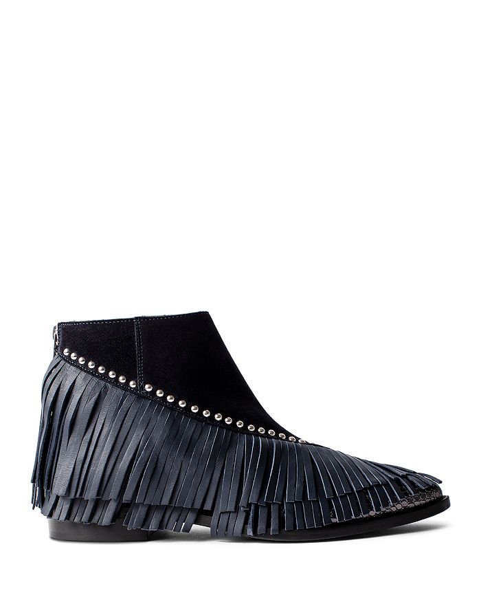 Zadig and voltaire fringe boots sales