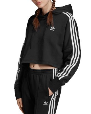 adidas originals adicolor 3 stripes cropped hoodie sweatshirt