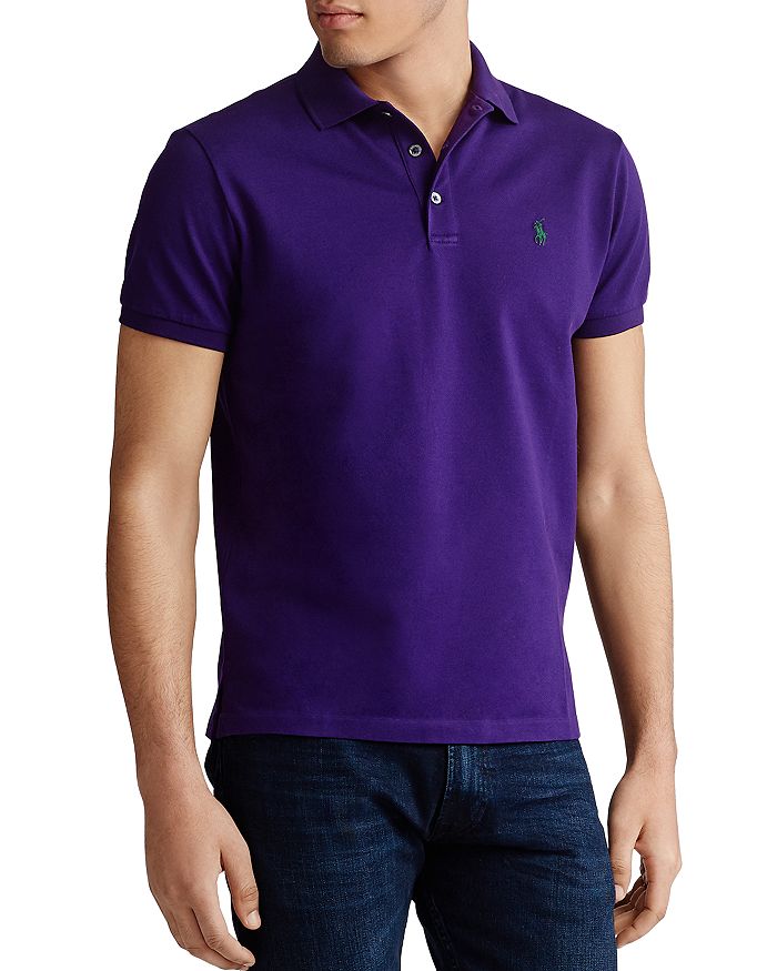 Polo Ralph Lauren Custom Slim Fit Stretch Mesh Polo Shirt In Purple |  ModeSens