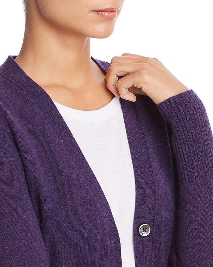 Shop C By Bloomingdale's Cashmere Grandfather Cardigan - 100% Exclusive In Marled Plum