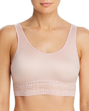 B.tempt'd By Wacoal Future Foundation Crop Top With Lace In Rose Smoke