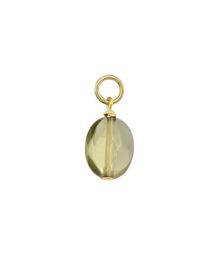 Aqua Stone Ball Drop Charm In Sterling Silver Or 18k Gold-plated Sterling Silver - 100% Exclusive In Smokey Quartz/gold