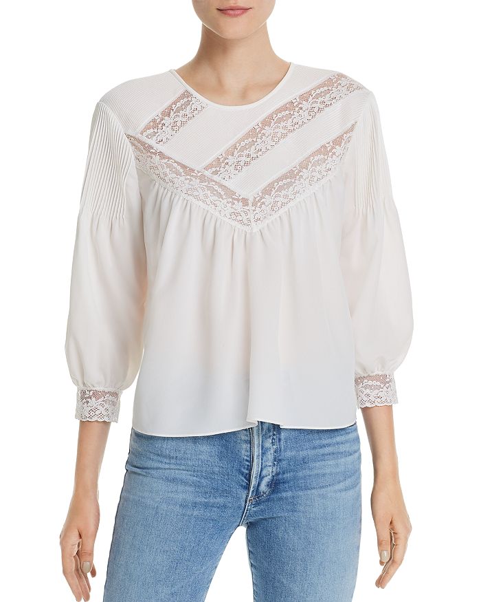 Joie Margette Lace-Inset Blouse | Bloomingdale's