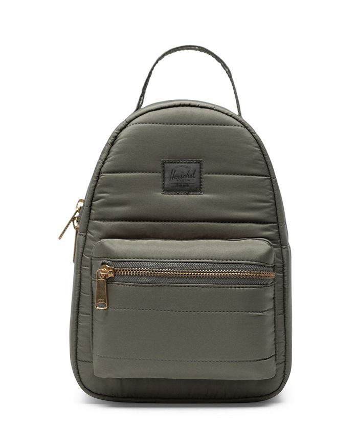 Herschel Supply Co Nova Small Quilted Backpack In Dusty Olive/gold