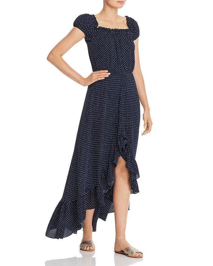Aqua Off-the-shoulder Floral Maxi Dress - 100% Exclusive In Navy/white