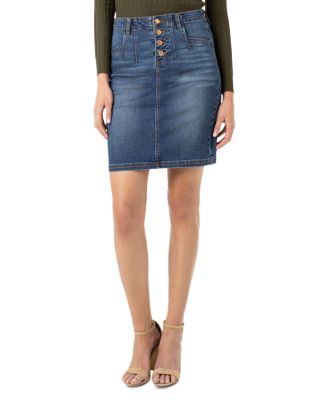 mid length denim skirts los angeles