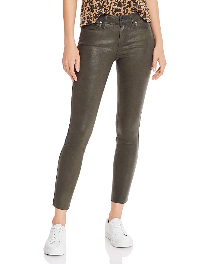 PAIGE VERDUGO COATED SKINNY JEANS IN CHIVE LUXE COATING,2392799-6494