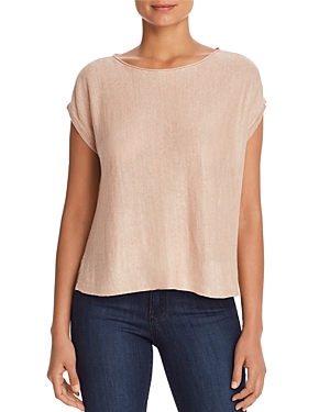 EILEEN FISHER LINEN BOATNECK TOP,F9RDI-W5115M