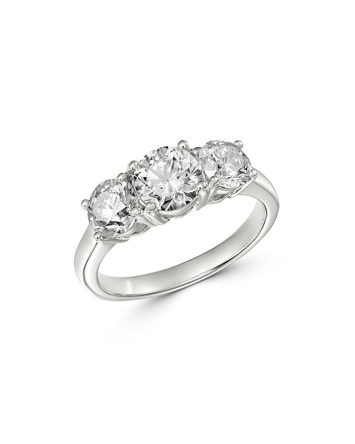 Bloomingdale's Diamond Three-stone Ring In 14k White Gold, 2.50 Ct. T.w. - 100% Exclusive