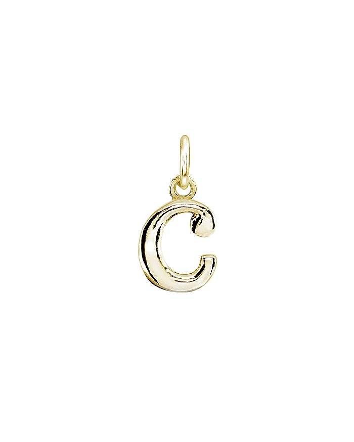 Aqua Initial Charm In Sterling Silver Or 18k Gold-plated Sterling Silver - 100% Exclusive In C/gold