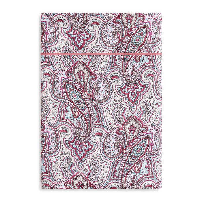 Anne De Solene Paisley Flat Sheet, King In Pink