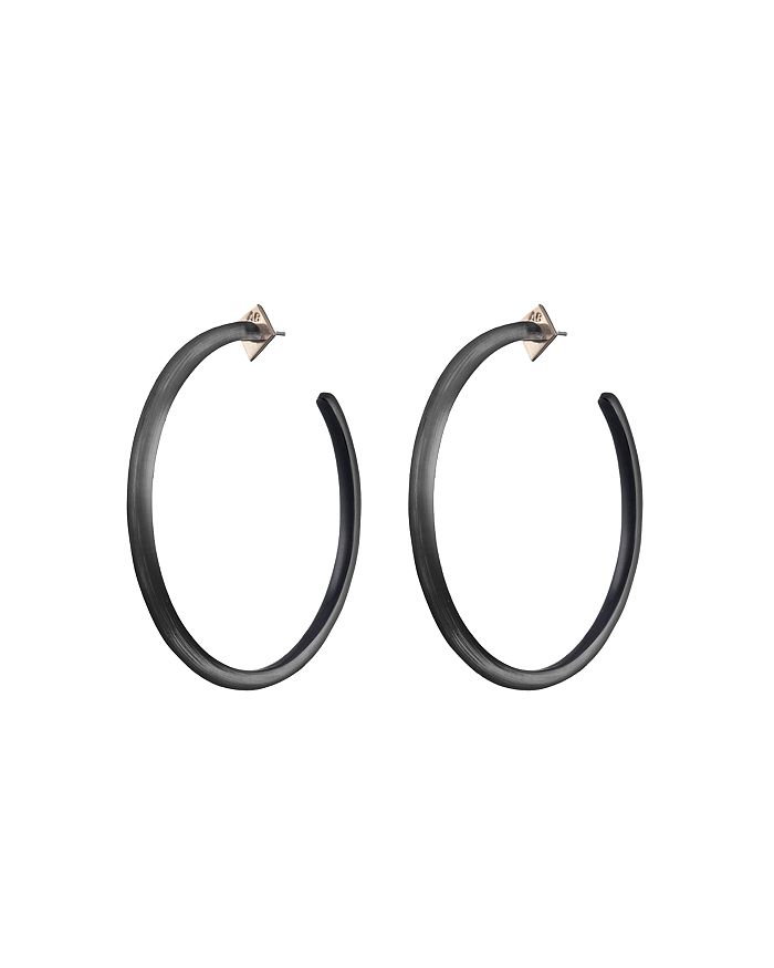 Alexis Bittar Large Skinny Hoop Earrings In Black