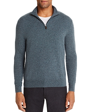 Shop The Men's Store At Bloomingdale's Cashmere Half-zip Sweater - 100% Exclusive In Seaglass