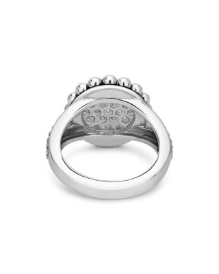 Sterling Silver Caviar Spark Diamond Ring