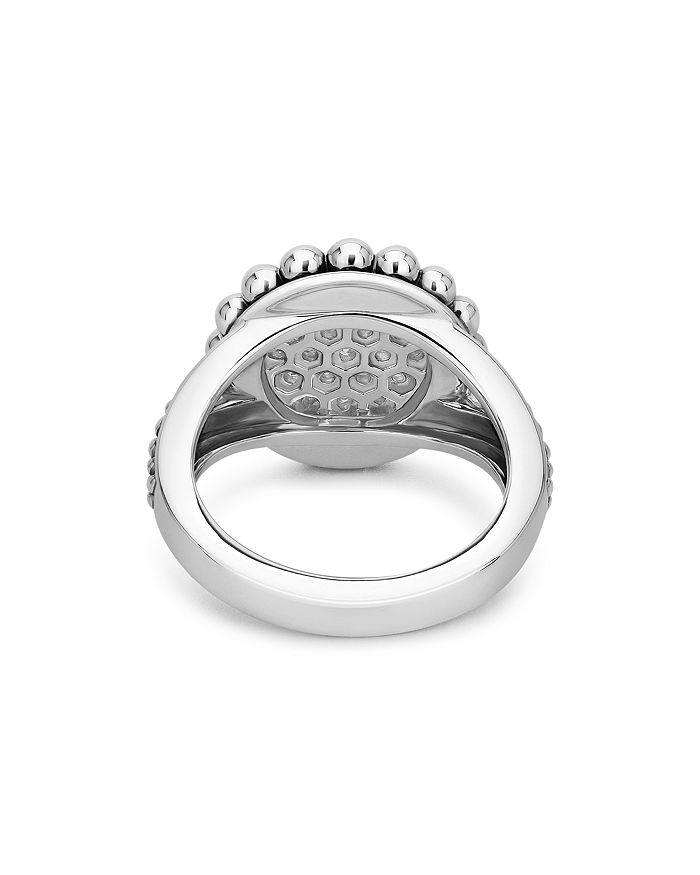Shop Lagos Sterling Silver Caviar Spark Diamond Ring In White/silver