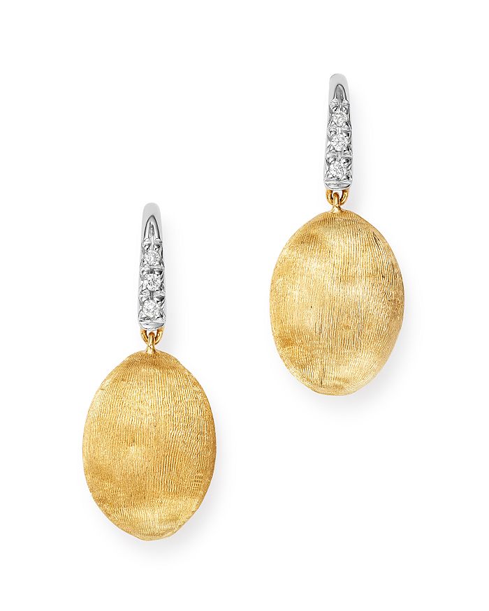 Shop Marco Bicego 18k Yellow Gold Siviglia Diamond Drop Earrings - 100% Exclusive In White/gold