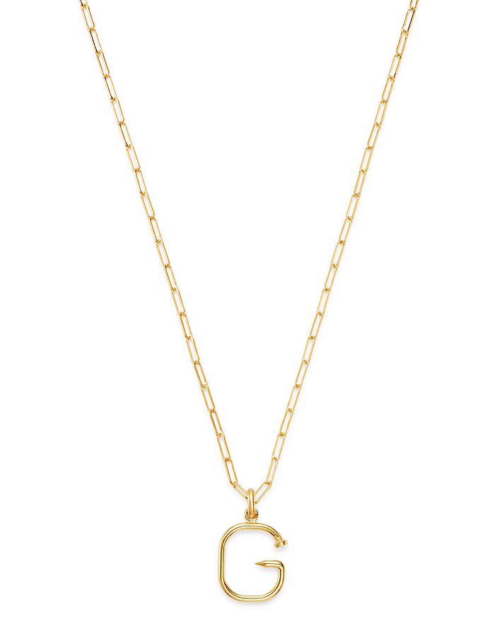Zoe Lev 14k Yellow Gold Large Nail Initial Necklace, 18 In G/gold