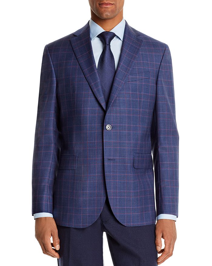 Jack Victor Glen Plaid Regular Fit Sport Coat In Blue/berry | ModeSens