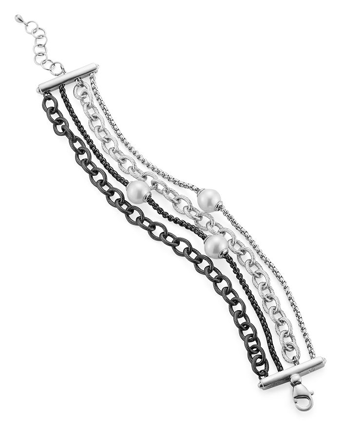 Alor Multi-strand Simulated-pearl Bracelet In Multi/silver